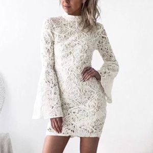 White bell sleeve dress